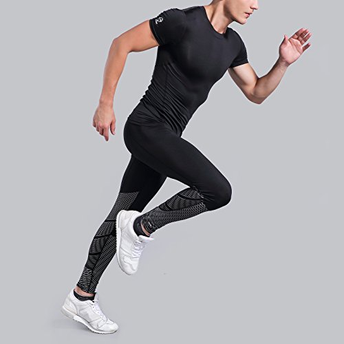 AMZSPORT Maglia a Manica Corta Compression da Uomo...