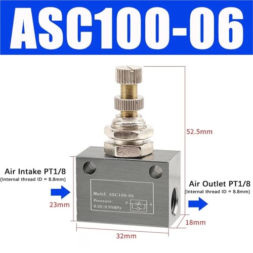 Vanne de régulation ASC100-06 à étranglement unidirectionnel avec molette - 3