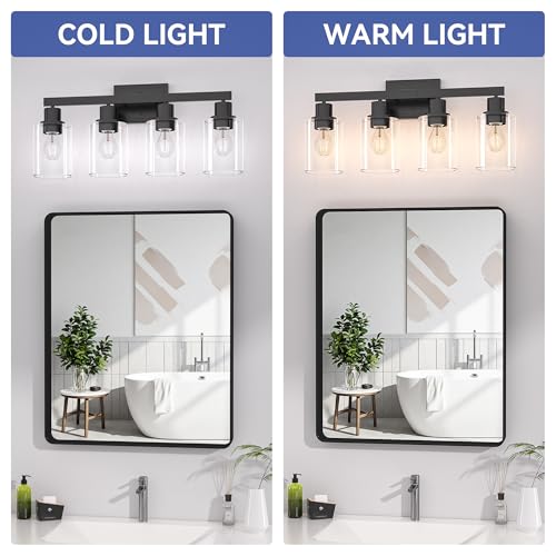 Hasipu Modern Bathroom Light Fixtures, 4 Light Black Vanity Lights by Hasipu - Used condition - Image 5