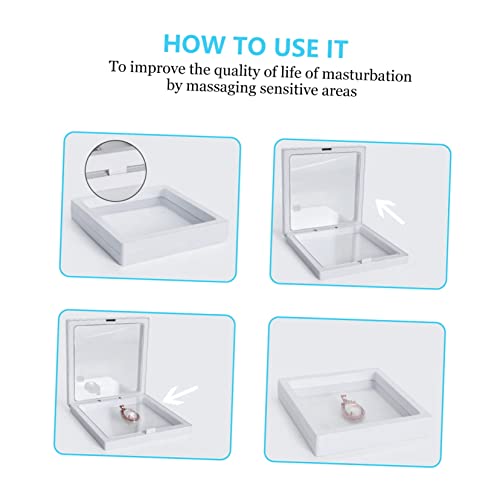 ULDIGI 2pcs Floating Frame Jewelry Display Holder Transparent Box for Medals Coins and Collectibles Easy Push Open Design White - Image 3