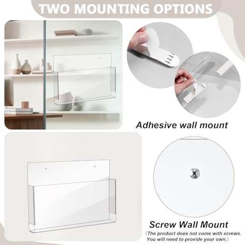 Porte-documents mural acrylique de qualité supérieure support transparent épuré 2pcs - 4