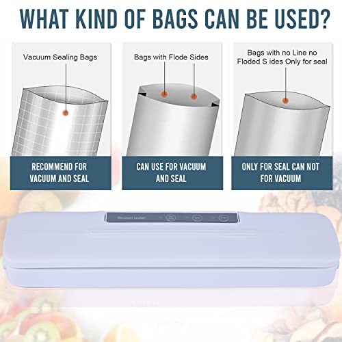 Image of Oriley QH-66-W Portable Vacuum Sealer Machine Air Sealing System Compact Design for Food Preservation with Buzzer Sound Bag cutter (White)