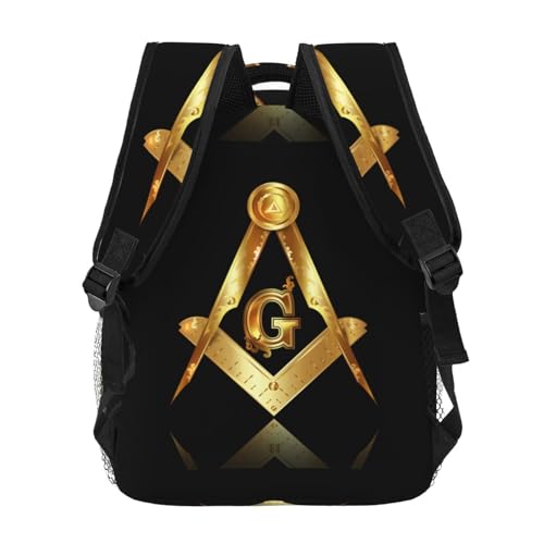 Backpack Lightweight Backpack for College Travel Work for Men Women, for Gold Freemason Freemasonry Masonic4