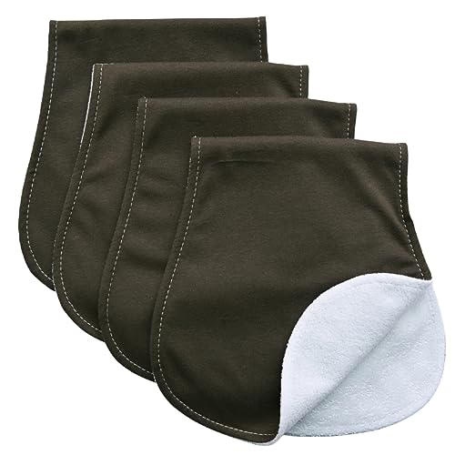 Image of Arnzion Baby Burp Cloths Baby Burp Set Curved Absorbent and Soft Valuable 4 Pack (Dark Grey)