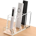 Acrylic Remote Control Holder, 4 Compartments TV Remote Caddy