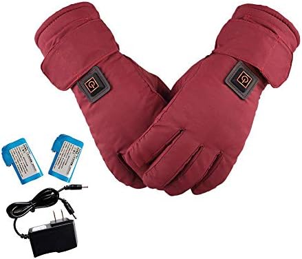 Yunhigh Women Heated Gloves with Rechargeable Li-ion Battery Waterproof Touchscreen Texting Winter Thermal Gloves Windproof Hand Warmer for Arthritis Skiing Motorcycle Cycling Outdoor Driving Hiking