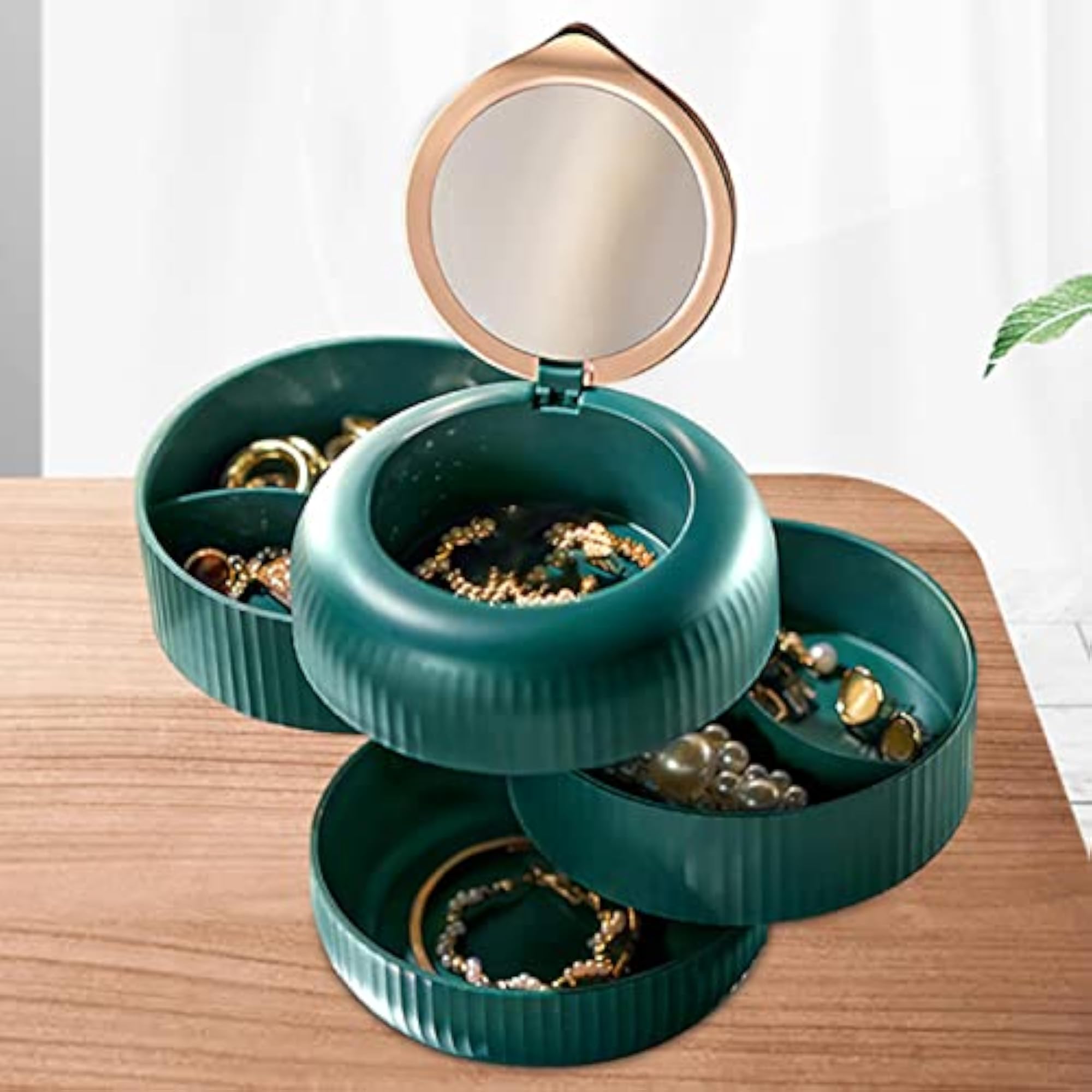 4 Layer Durable Earring Holder, Non-Slip Rotatable for Travel