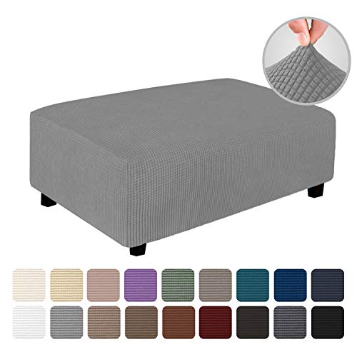 Easy-Going Stretch Ottoman Cover Folding Storage Stool Furniture Protector Soft Rectangle slipcover