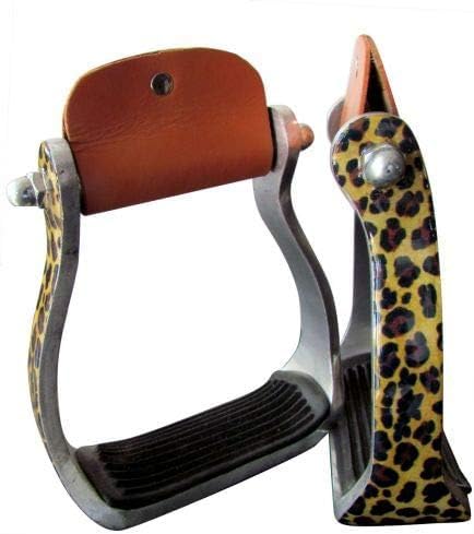 Showman Lightweight Aluminum Cheetah Print Stirrups