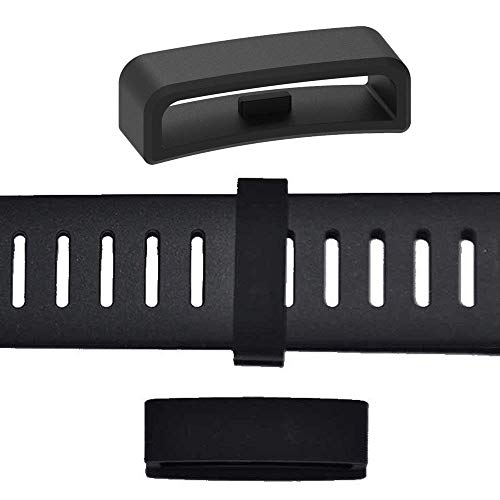 Chofit Fastener Rings Compatible with Garmin Vivoactive HR Strap Fastening Loop Rubber Buckle Holder Band Keeper for Vivoactive HR Regular Smartwatch, Black