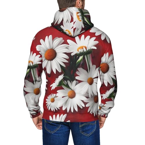 Sweat à capuche marguerite homme pull doux isolant pour l'hiver et l'automne - 7