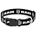 Cat Collar Breakaway Ram Shield Logo Bold Text Black White 8 to 12 Inches 0.5 Inch Wide