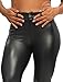 SEASUM Women's Faux Leather Leggings Pants PU Elastic Shaping Hip Push Up Black Sexy Stretchy High Waisted Tights M