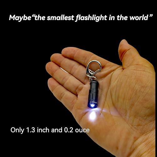 e1 Mini Llavero Micro Pequeño Flaghlight Luz Brillante Largo Negro - Imagen 4 de 39