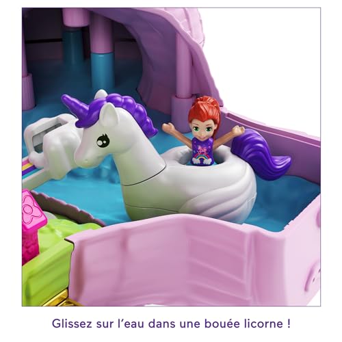 Polly Pocket Coffret 2 en 1 Salon De Coiffure Licorne Arc en Ciel avec Tête À Coiffer Comprend 2 Figurines Plus 25 Accessoires Et Éléments Mobiles Jouet pour Enfant de et Plus HMX18 - vue 6