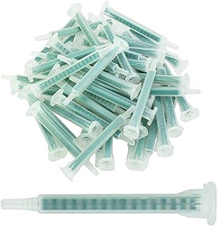 50 PCS FMA06-16 Epoxy Mixing Nozzle 16-Element Ab Glue Mixing Tube for Adhesive Gun Applicator Static Mixer Plastic Resin Mixing Tip (1.3ml, 3.3 Inch)