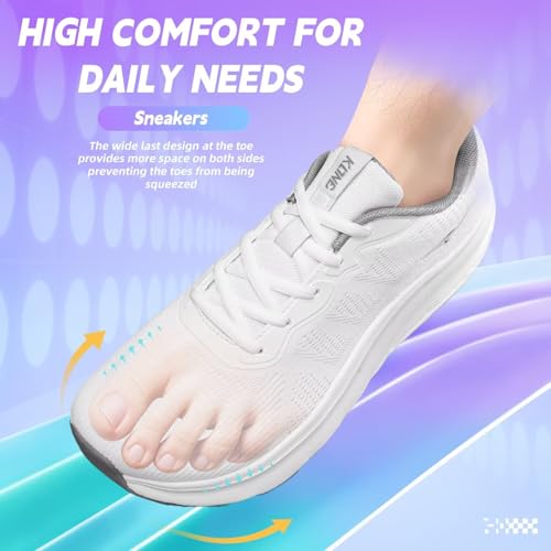 Image of KDN Men's Wide Toe Box Shoes Cushioned Road Running Shoes Non Slip Mens Walking Sneakers for Wide Feet Comfortable Athletic Gym Workout Shoes Wide Width
