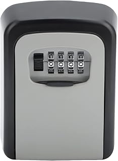 Key Lock Box, 4 Digit Combination Lockbox, Resettable Wall Mounted & Hanging Key Safe Lock Box, Key Safe Security Storage Lock Box