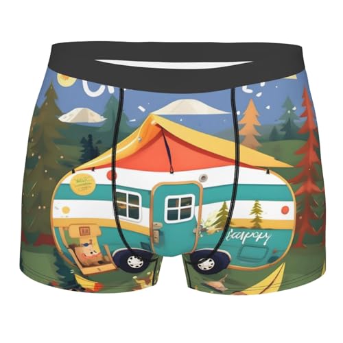 Happy Camper Men's Boxer Briefs Cooling Breathable Sports Underwear,1-Pack