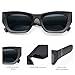 SOJOS Trendy Rectangle Cateye Sunglasses Womens Mens UV400 Fashion Chic Chunky Shades SJ2296, Matte Black/Grey