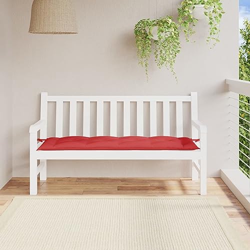 Sufrk Cojín de Banco de jardín Tela Oxford Rojo 150x50x7 cm Cojines Exterior Jardin colchoneta Banco Jardin Cojines para terraza