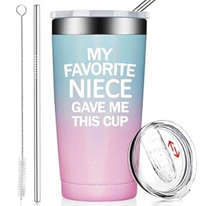 BIRGILT Aunt Gifts from Niece – Aunt Mothers Day Gift – Birthday, Christmas Gifts for Aunt – My Favorite Niece Gave Me This Cup – 20oz Aunt Tumbler