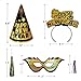 Fancy Land New Years Eve Party Supplies for 25 Guests 2026 75 Pcs NYE Party Supplies Gold Silver NYE Hats Glitter Tiaras Decorations Noise Makers Paper Masks Favors Kits