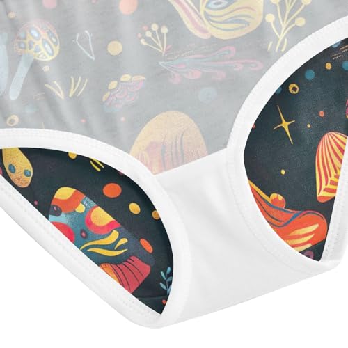 Toddler Briefs, Retro Mushroom Cotton Underwear for Girls, 2T–8 Years4