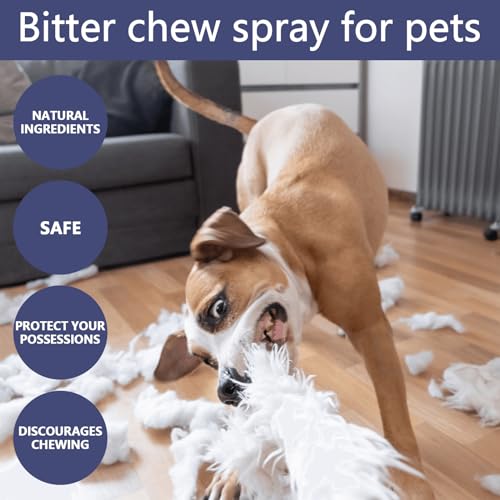 Mecctuck Anti Kau Spray Hund, Tierabwehrspray 50ml, Anti Kratz Spray Katzen, Anti Knabber Spray Hunde, Bitterspray Hund, Bitterstoffe Spray, Hält Hunde Wirksam vom Kauen ab Möbel, Kleidung und Schuhe