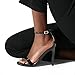 DREAM PAIRS Women's High Heels Flower Ankle Strap Stilettos Round Open Toe Dressy Sexy Sandals,Size 9.5,Black/Pat,KARRIE