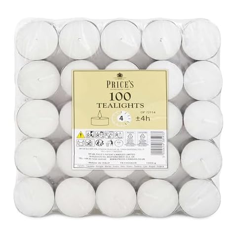 Price's 100 Pack Unscented Tea Light Candles Cover
