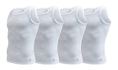 Volcom Mens Cotton Stretch Tank Top Undershirts A Shirts (White, X-Large)