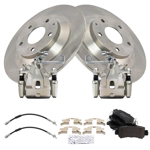 Image of TRQ Rear Brake Pad & Rotor Kit Semi-Metallic Compatible with 2013-2015 Mazda CX-5