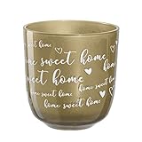  Leonardo - Windlicht - Kerzenleuchter - Home Sweet Home - Gold - Glas - Maße (ØxH): 15,8 x 16,4 cm