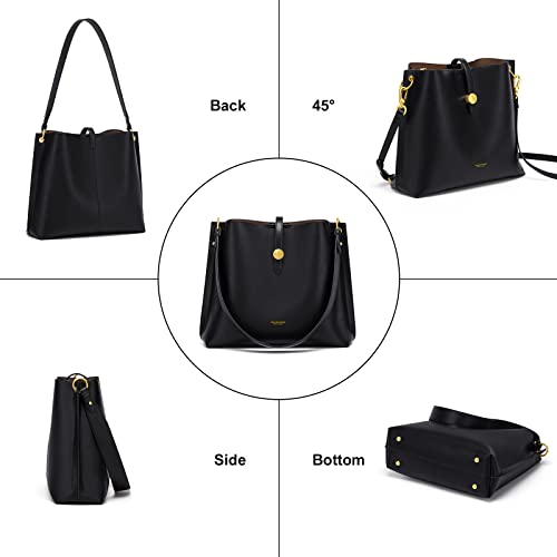 Bolso tipo tote de cuero genuino para mujer miniatura 5