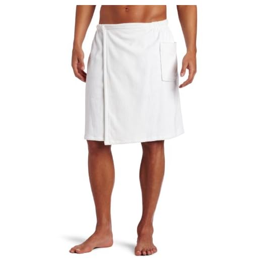 BY LORA byLora Mens Cotton Terry Bath Wrap Towel - White Color-XX Large