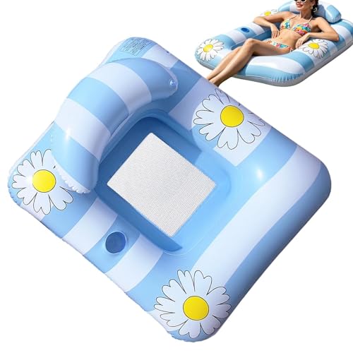 Flotadores de playa para adultos, tumbona flotante inflable resistente, silla flotante para piscina, para playa, río, de verano, juegos, muelle de bronceado, interior, crucero al aire libre