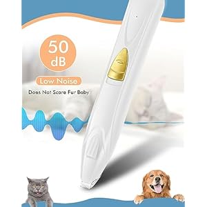 Dog Clippers for Grooming, Cordless Dog Grooming Kit for Small Dogs with LED Light, Rechargeable Low Noise Cat Hair Trimmer for Grooming Pet Hair Around Paws, Eyes, Ears, Face, Rump (White)
