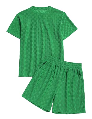 Image of ZAFUL Men's 2 Pieces Sets Outfits Summer Beach Set Short Sleeve Button Down Zip Up Shirt And Short Sets