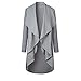 Produktbild Sannysis Damen Langarm Cardigan Mantel Open Front Jacke Kimono Strickjacke (M, Grau)