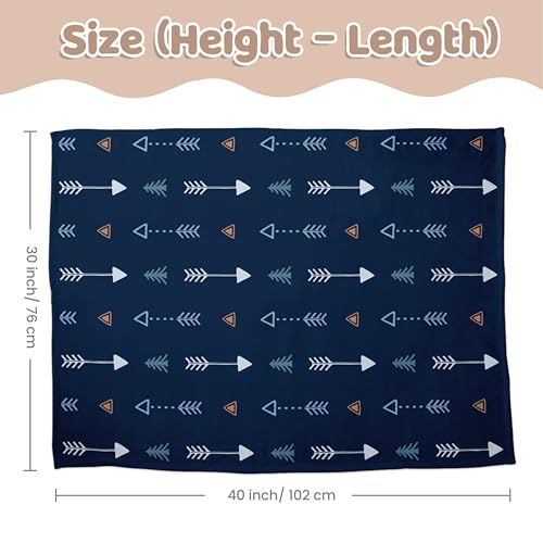 Image of SANDJEST Kid Blanket for Boys with Double Layer Dotted Backing - Arrows Printed 30 x 40 Receiving Blankets Kids Gift for Birthday