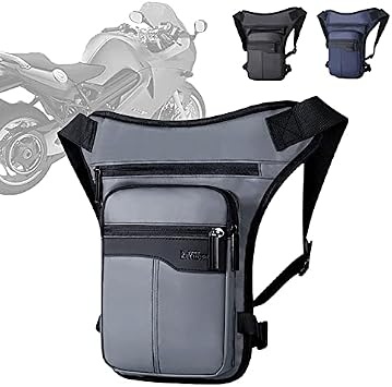 Casual Motorcycle Drop Leg Bag Hip Bum Fanny Pack Waterproof Side For Men Outdoor Waist Bike(Black)