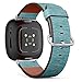 CJBROES Replacement Leather Watch Band, Compatible with Fitbit Versa 3 and Fitbit Sense of Wristband Bracelet Accessory - Waves