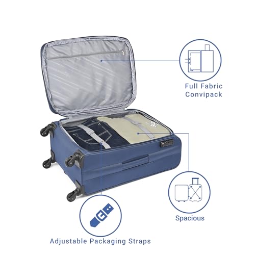 Image of VIP Totonto - S03 Set of 3 (Cabin+Medium+Large) Trolley Bag, Cm | TSA | 8 Wheels | 3 Year International Warranty | Blue and Three Grey Skybags Duffle Bags