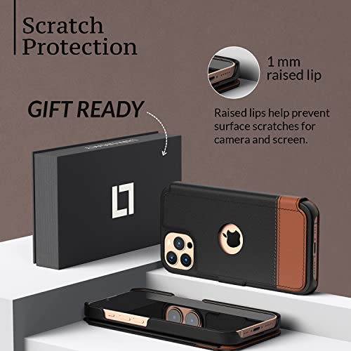 Image of Compatible With iPhone 12 Pro Max Wallet Case, Slim iPhone 12 Pro Max Flip Case with Credit Card Holder, for Women & Men, Faux Leather iPhone 12 Pro Max Purse Cases with Magnetic Closure, Sandy Night
