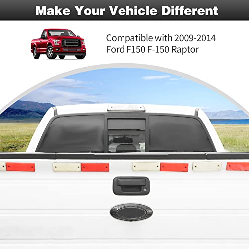 Image of CheroCar for F150 Tailgate Emblem Cover Trim, Rear Trunk Logo Back Badge Decoration Cover Trim Compatible with 2009-2014 Ford F150 F-150 Raptor (Carbon Fiber)