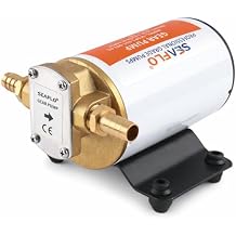 SEAFLO 12V Self Priming Impeller Gear Pump - 3.2 GPM Oil Change Diesel Fuel Transfer Pump, Reversible Flow, Copper Impeller, Rugged Metal Gears,