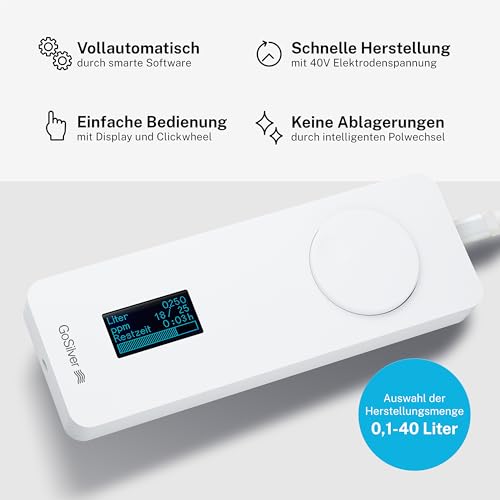 GoSilver® Plus Set - Silbergenerator mit Display, vollautomatisch (Inkl. 1 Paar Silber Elektroden Wide)