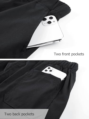 Vcansion Women's Casual Elastic Waist Drawstring Relaxed Fit Multi-Pockets Cotton Cargo Shorts4