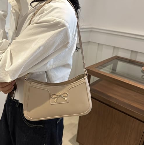Image of AIPJOY Small Shoulder Bag For Women,Bow Shoulder Handbags Trendy Y2k PU Leather Purses